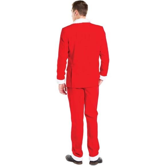 Men's Ugly Christmas Red Sweater Inspired Holiday Suit Jacket Blazer Xmas Party - Picture 2 of 6